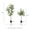 Set of 2 4ft & 6ft Faux Artificial Olive Trees With Black Pot
